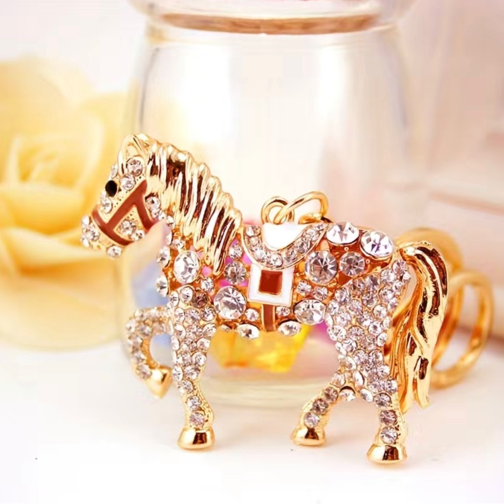 NEW! Rhinestone horse bag charm keychain